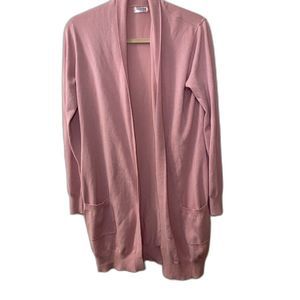 Blush Pink Womans Long Flowy Cardigan Spring Career Wear
